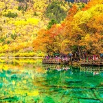 九寨沟美不胜收的秋景